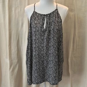 Old Navy Black/White Line Print Halter Top. Size XL.